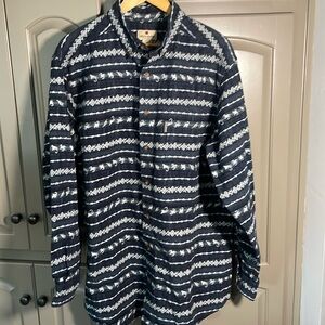 Woolrich Fly Fishing lures, 100% cotton button down size LT